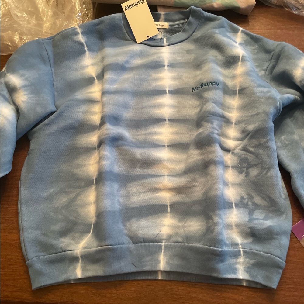 BRAND NEW MADHAPPY LIMITED HERITAGE BLUE TIE DYE CREWNECK